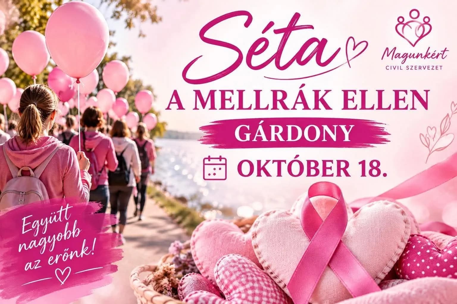 Séta a mellrák ellen és Egészségnap Gárdonyban