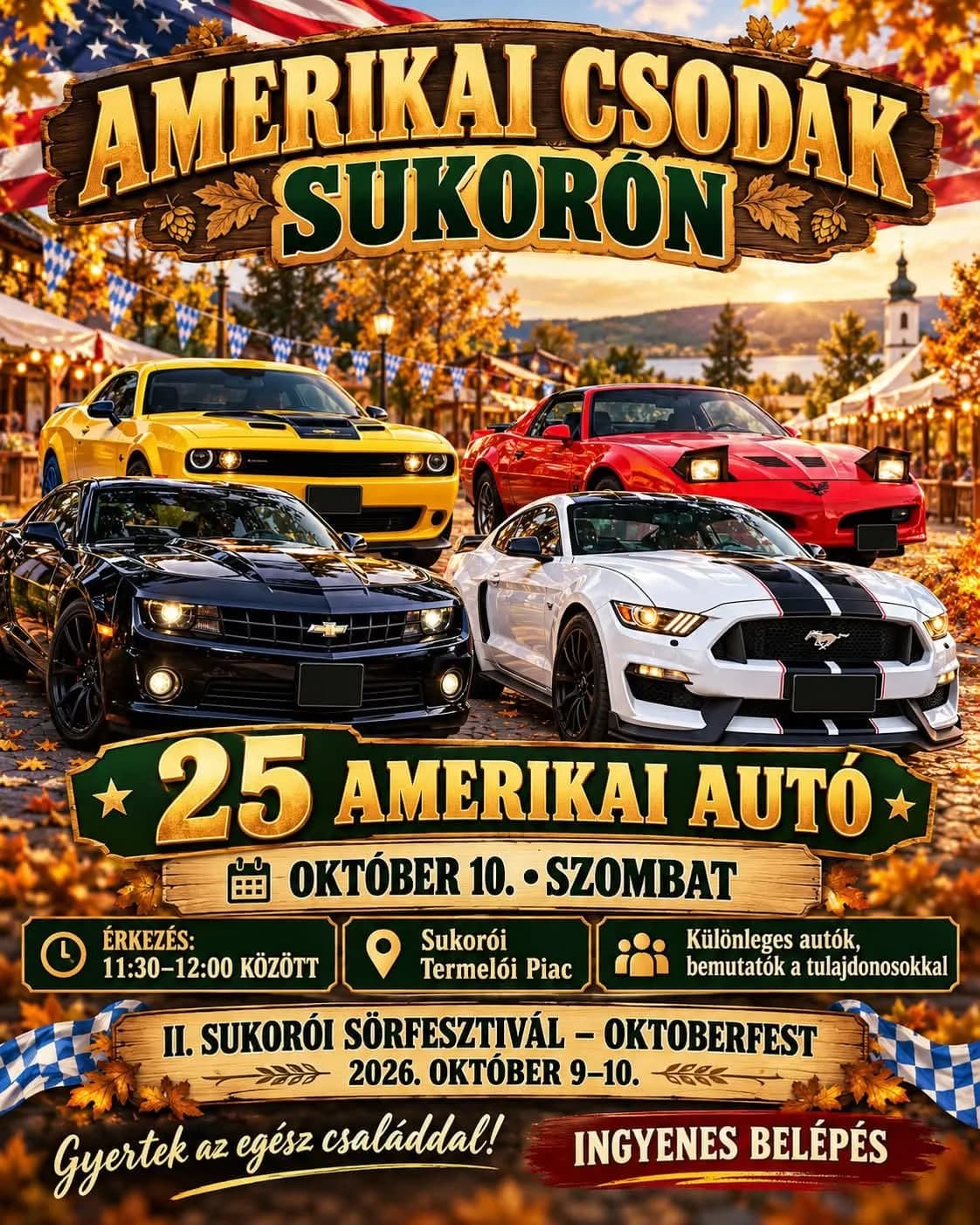 Amerikai autók a II. Sukorói Sörfesztivál – Oktoberfesten