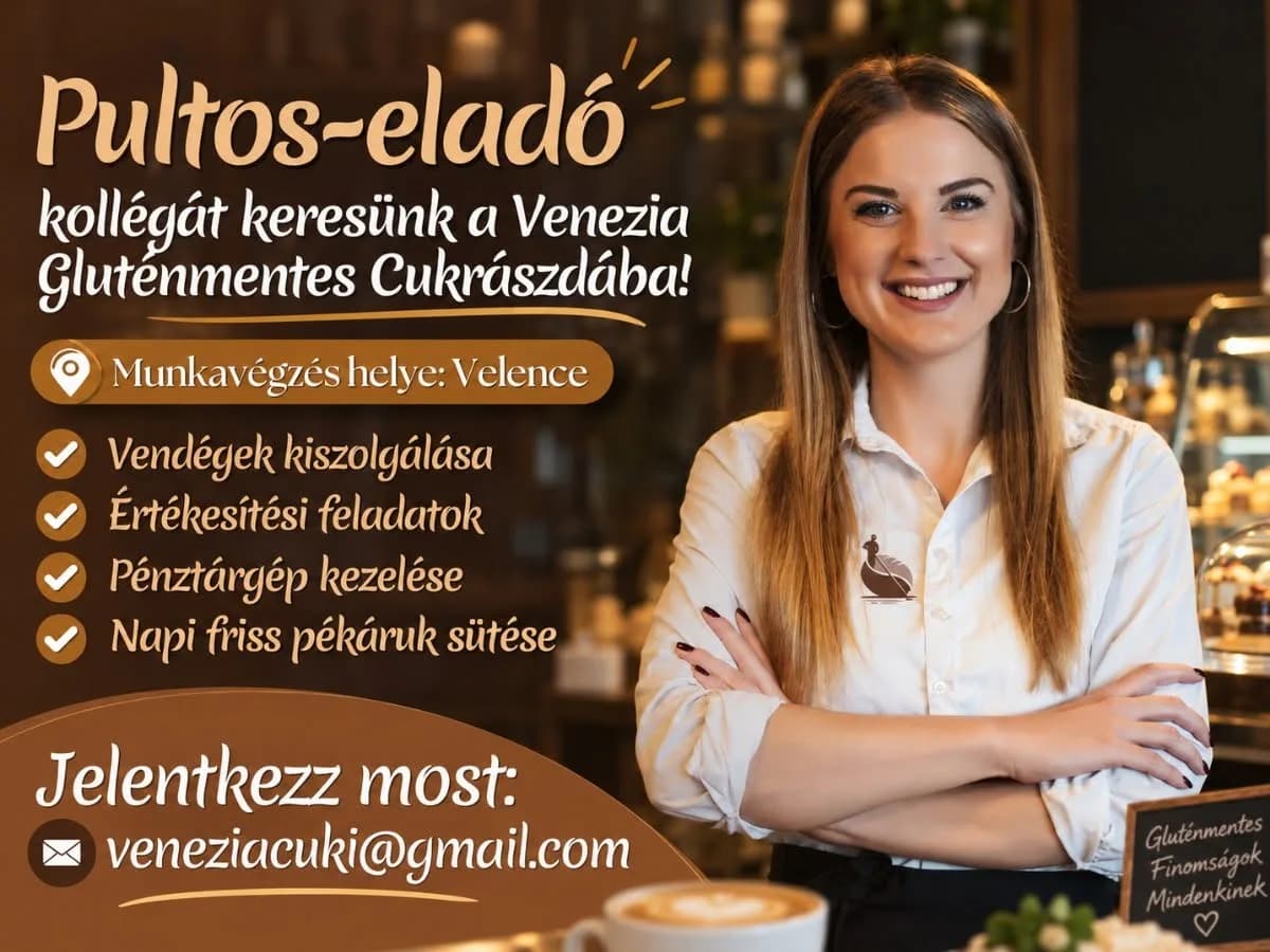 Pultos-eladó munkatársat keres a velencei pékség és cukrászműhely