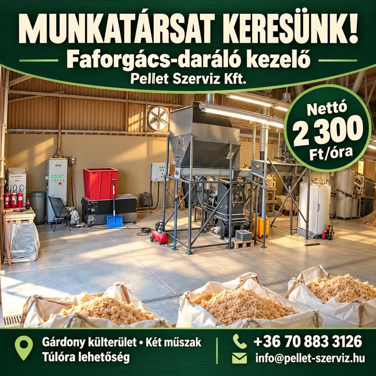 Munkatársat keres a Pellet Szerviz Kft. Gárdonyban