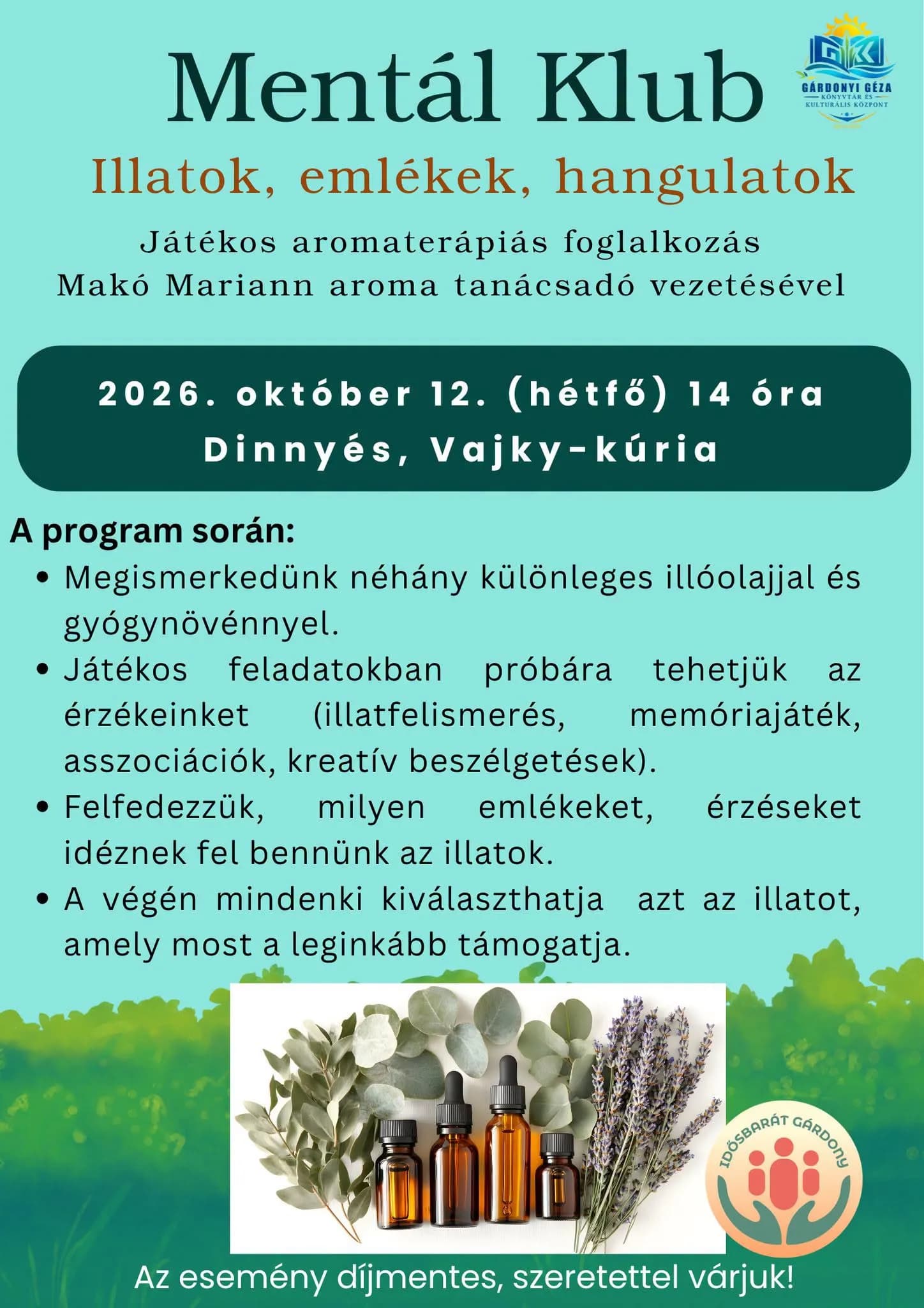 Aromaterápiás foglalkozás a Mentál Klubban