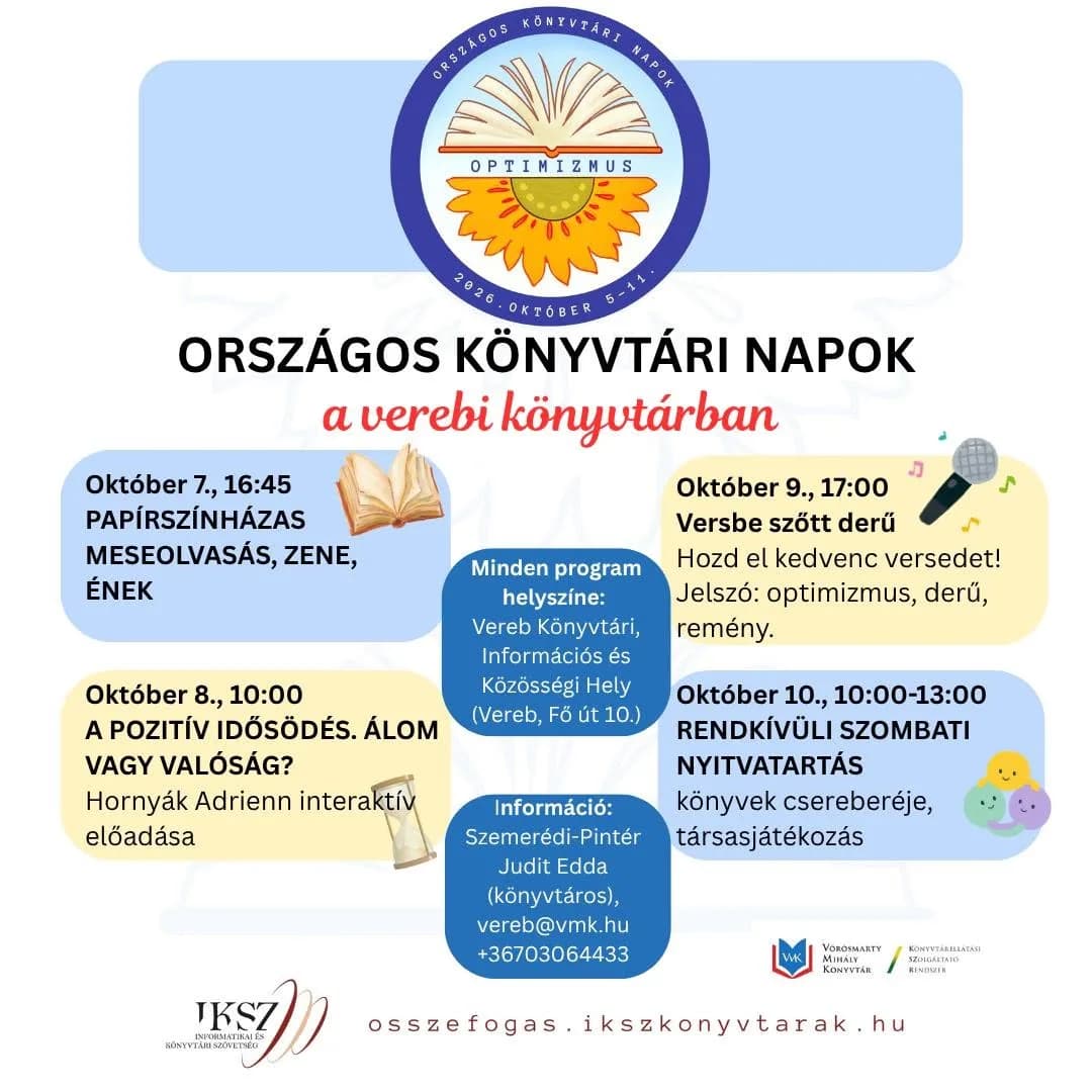 Programok az Országos Könyvtári Napok alkalmából