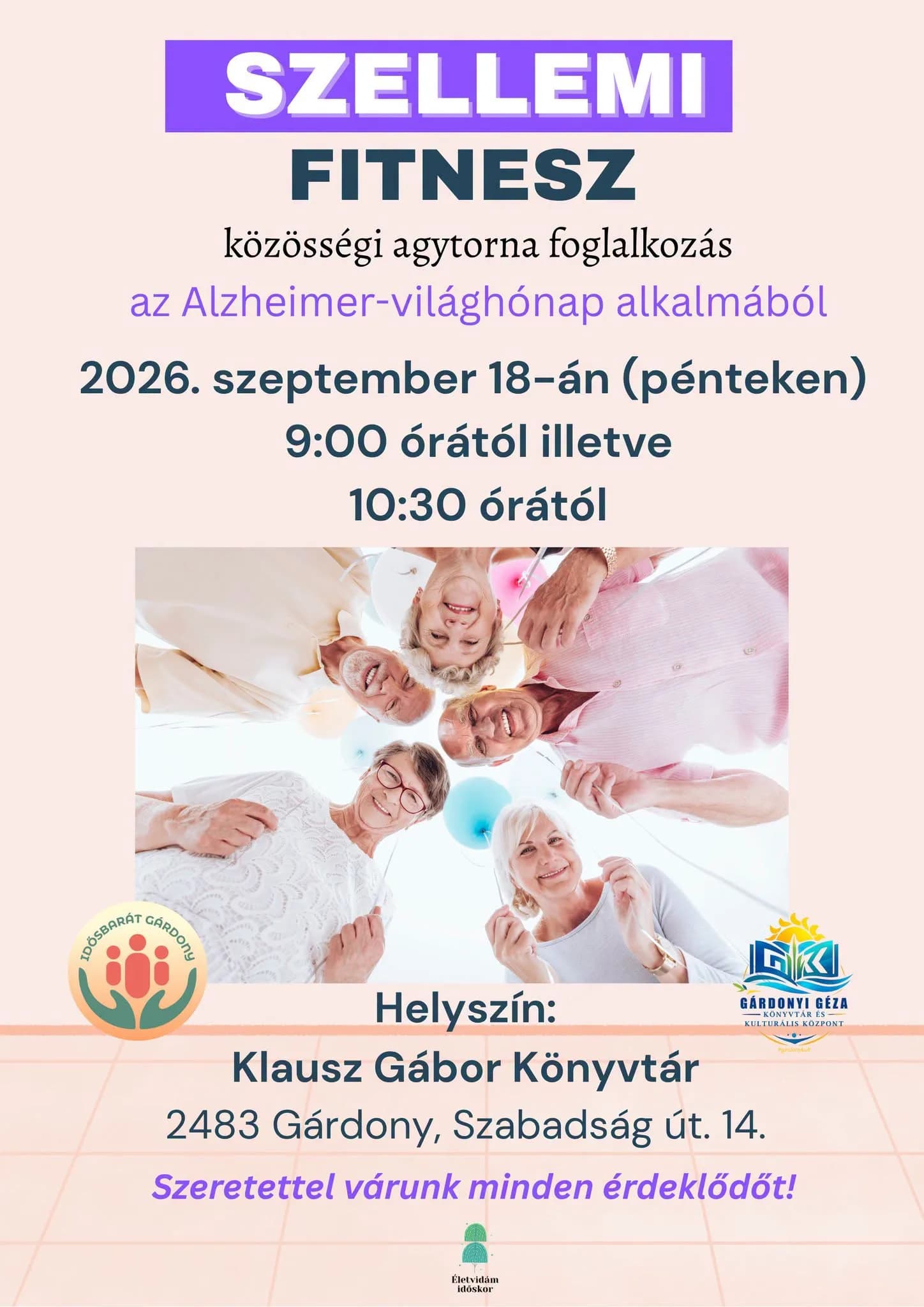 Szellemi fitnesz – Közösségi agytorna az Alzheimer-világhónap alkalmából