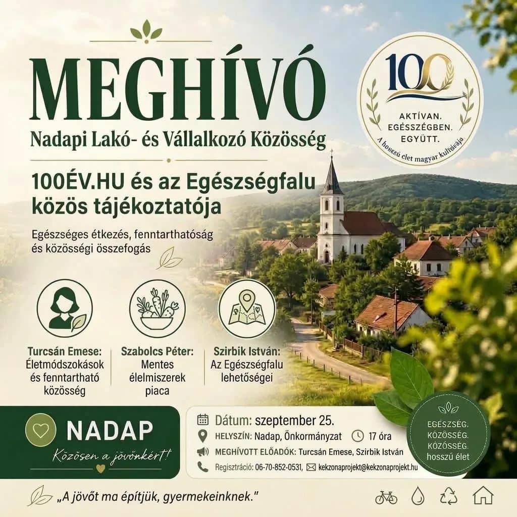Nadap jövője és az Ön egészsége