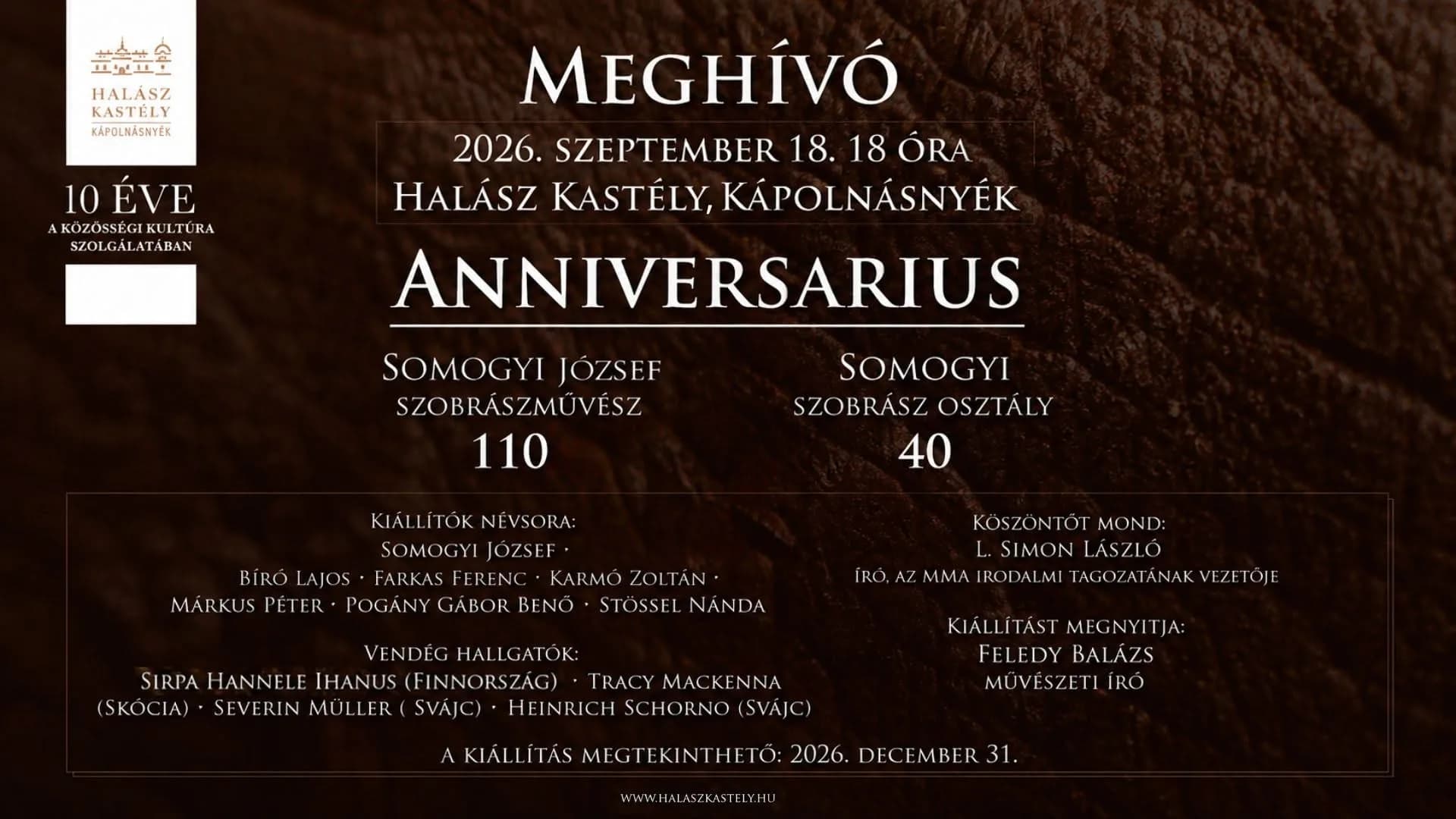 Anniversarius – Somogyi József 110, Somogyi osztály 40