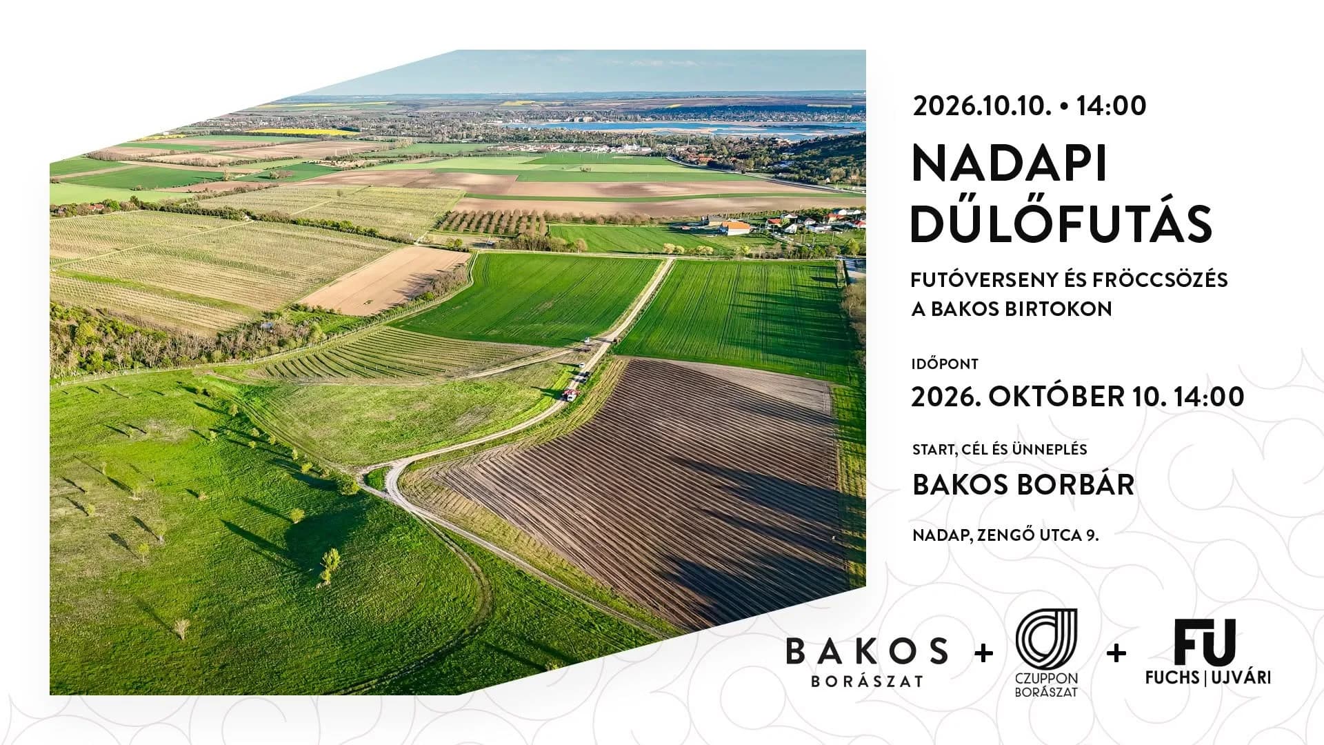 Nadapi Dűlőfutás – futóverseny és fröccsözés a Bakos Borászat birtokán