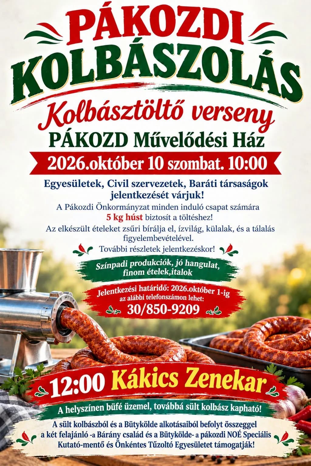 Kolbásztöltő verseny Pákozdon