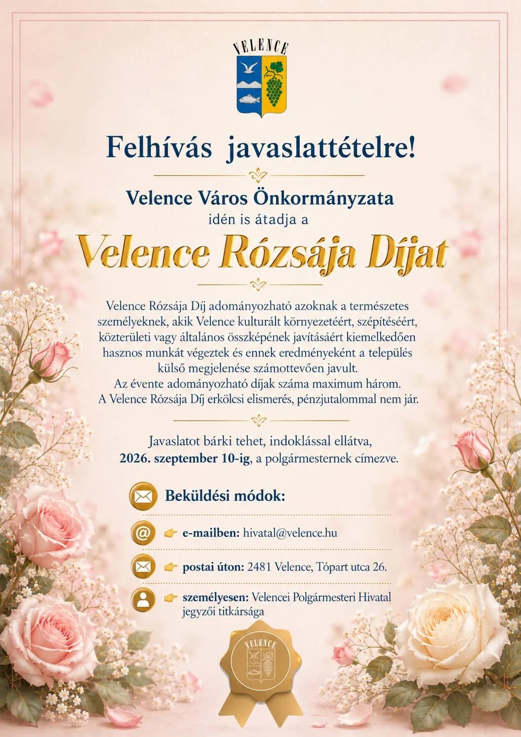Felhívás javaslattételre!